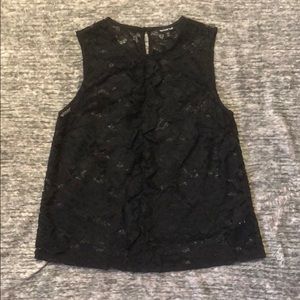 Who What Wear Black Lace Blouse